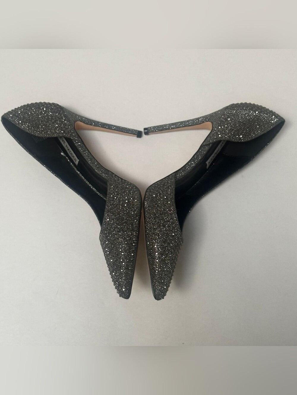 Steve Madden Proper Rhinestone Pointed Toe D'Orsay Pumps Silver Gray Womens 8.5 - Picture 5 of 10